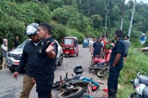 पाँचथरमा मोटरसाइकल दुर्घटना हुँदा चार जना घाइते