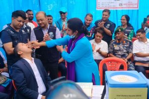 हैजाविरुद्धको खोप ९० प्रतिशतलाई लगाइयो