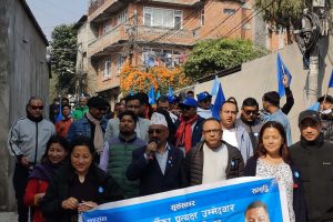 काठमाडौँ क्षेत्र नम्बर ८, वडा नं १३ का ६० बढी  स्थानीय बासिन्दाहरुले सगुन दिएर स्वागत गरे