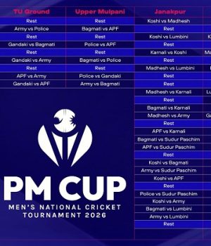 प्रधानमन्त्री कप क्रिकेट चैत ७ गतेदेखि, जय ट्रफीकाे फाइनल चैत ३ देखि ५ गतेसम्म