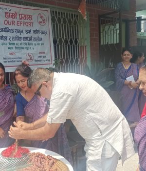 “हाम्रो प्रयास”द्वारा अर्गानिक साबुनदेखि ह्याण्डवास बनाउने सीपमूलक तालिम को उद्घाटन