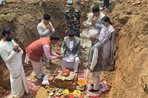 राष्ट्रपति पौडेलद्वारा भानु साहित्य उद्यानको शिलान्यास