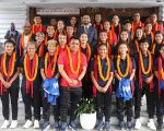 साफ च्याम्पियनशिप खेल्न भारत जाने नेपाली महिला टोलीको बिदाइ