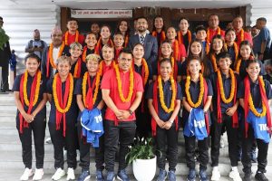 साफ च्याम्पियनशिप खेल्न भारत जाने नेपाली महिला टोलीको बिदाइ
