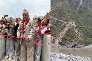 तीन जिल्ला जोड्ने जोर्तीघाटकाे दुई झोलुङ्गे पुल उद्घाटन