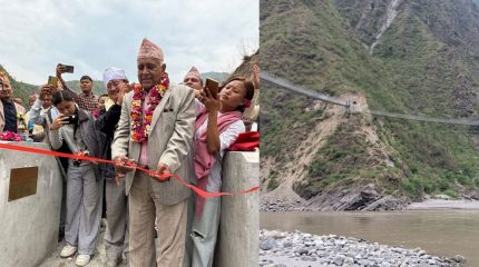 तीन जिल्ला जोड्ने जोर्तीघाटकाे दुई झोलुङ्गे पुल उद्घाटन