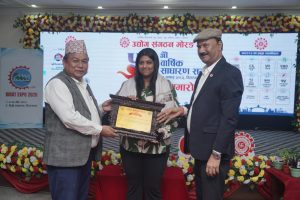अरिहन्त मल्टिफाइबर्स सञ्चालक अश्विनी गोल्छालाई उद्योग संगठनको उच्च रोजगार सम्मान