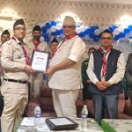 स्काउट प्रवर्दनमा योगदानका लागि विराटनगर महानगरका मेयर कोइराला सम्मानित