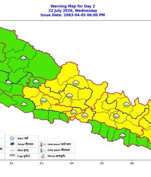 आजको मौसमः पाँच प्रदेशमा भारी बर्षा हुने