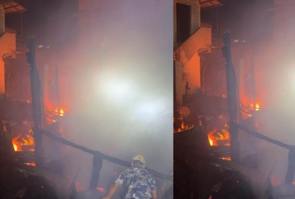 बिर्तामोडमा तीन टहरामा आगलागी, विद्युत् सर्ट भएको आशंका