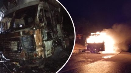 धनकुटामा ट्रक दुर्घटनापछि आगलागी हुँदा चालकको मृत्यु