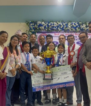 एभरेष्ट स्कुललाई लगातार दोस्रो पटक अंग्रेजी हिज्जे प्रतियोगिताको उपाधि