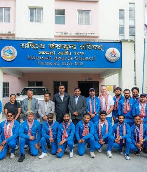 एशियाली खेलकुद खेल्न जाने नेपाली राष्ट्रिय क्रिकेट टिमको बिदाई
