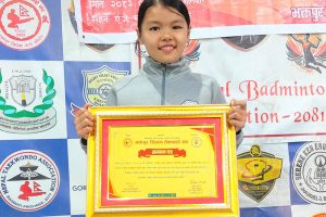 तेक्वान्दो खेलाडी वैभवी सम्मानित
