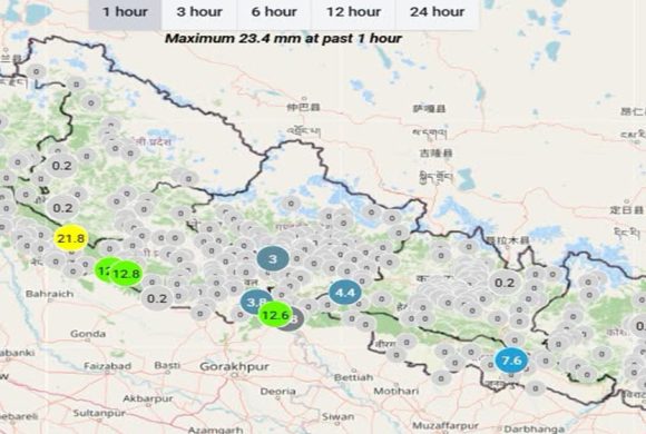 झापाको चन्द्रगढीमा एक घण्टामा २३.४ मिलिमिटर वर्षा