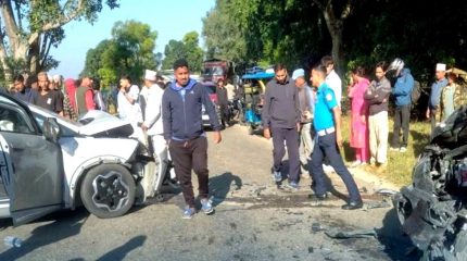 बाँकेमा कार दुर्घटना : एकको मृत्यु, ६ जना घाइते