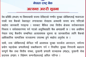 नेपाल राष्ट्र बैंकको वेबसाइट र अनलाइन सेवा अस्थायी रूपमा बन्द
